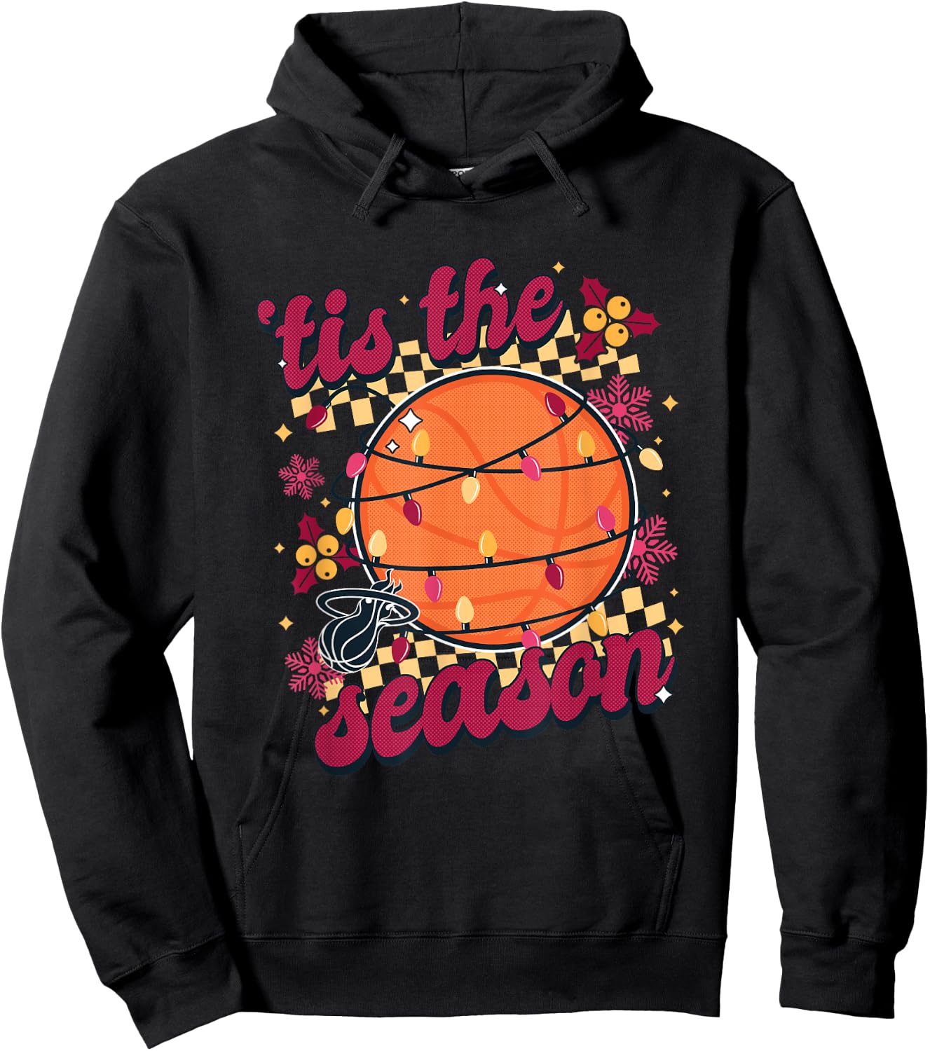 NBA Miami Heat Christmas Tis The Season Hoodie - Hoodie | Black