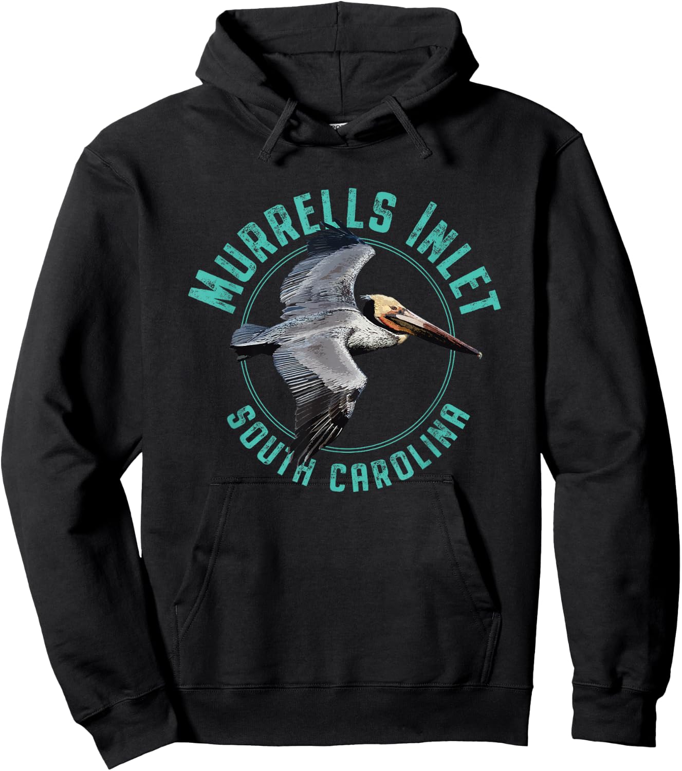 Murrells Inlet South Carolina Pelican Design Hoodie - Hoodie | Black
