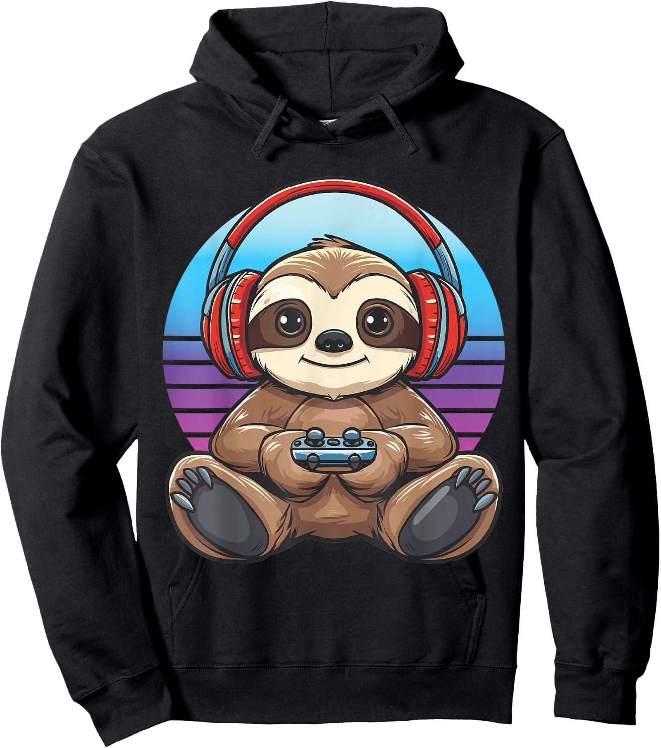 Retro Sloth gaming Hoodie - Hoodie | Black