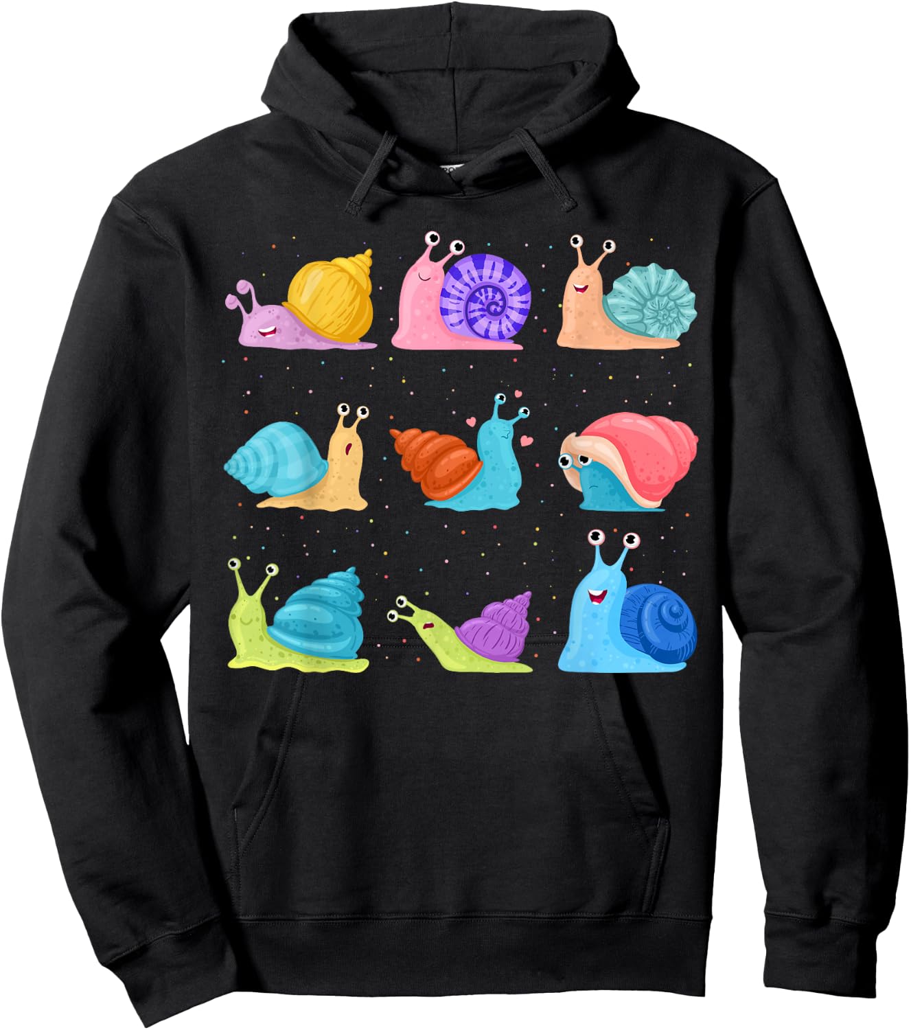Funny Snail Garden Snail , black Hoodie - Hoodie | Black
