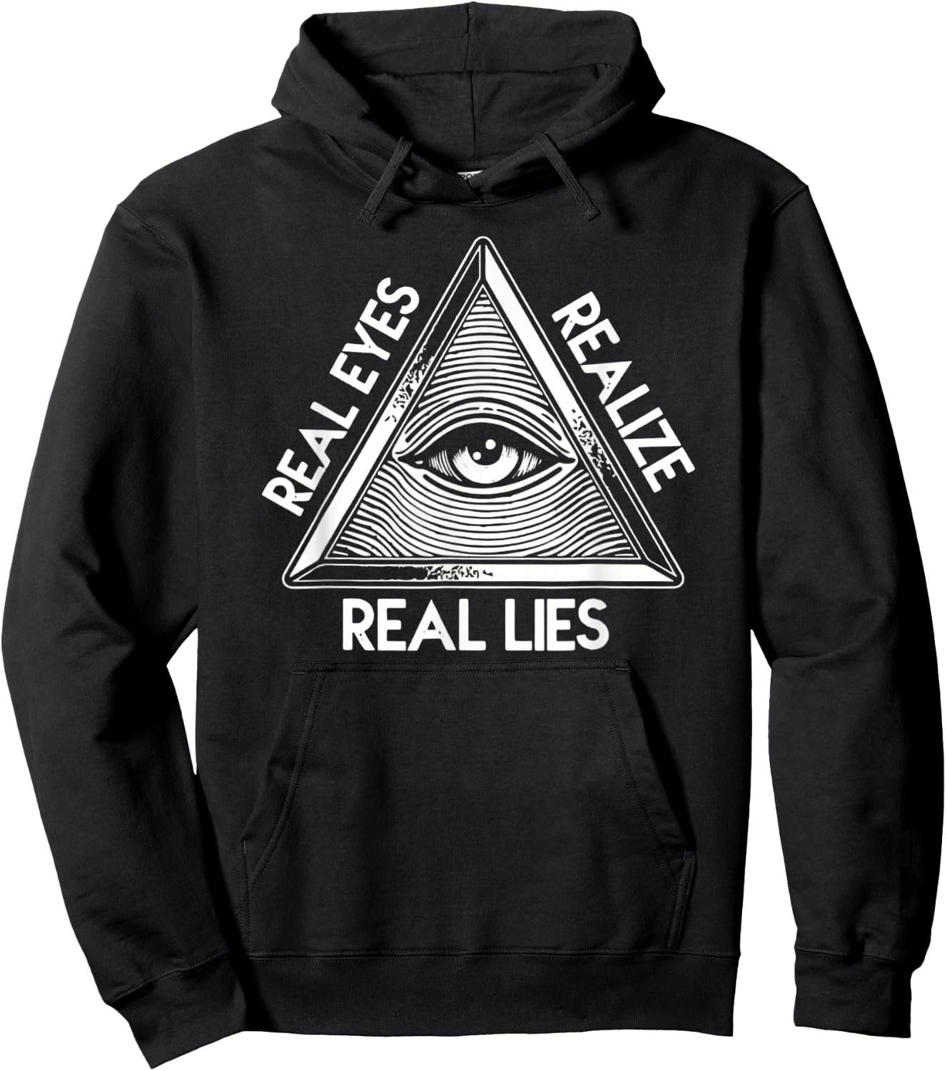 All-Seeing Eye - Pyramid Real Eyes Realize Real Lies Hoodie - Hoodie | Black