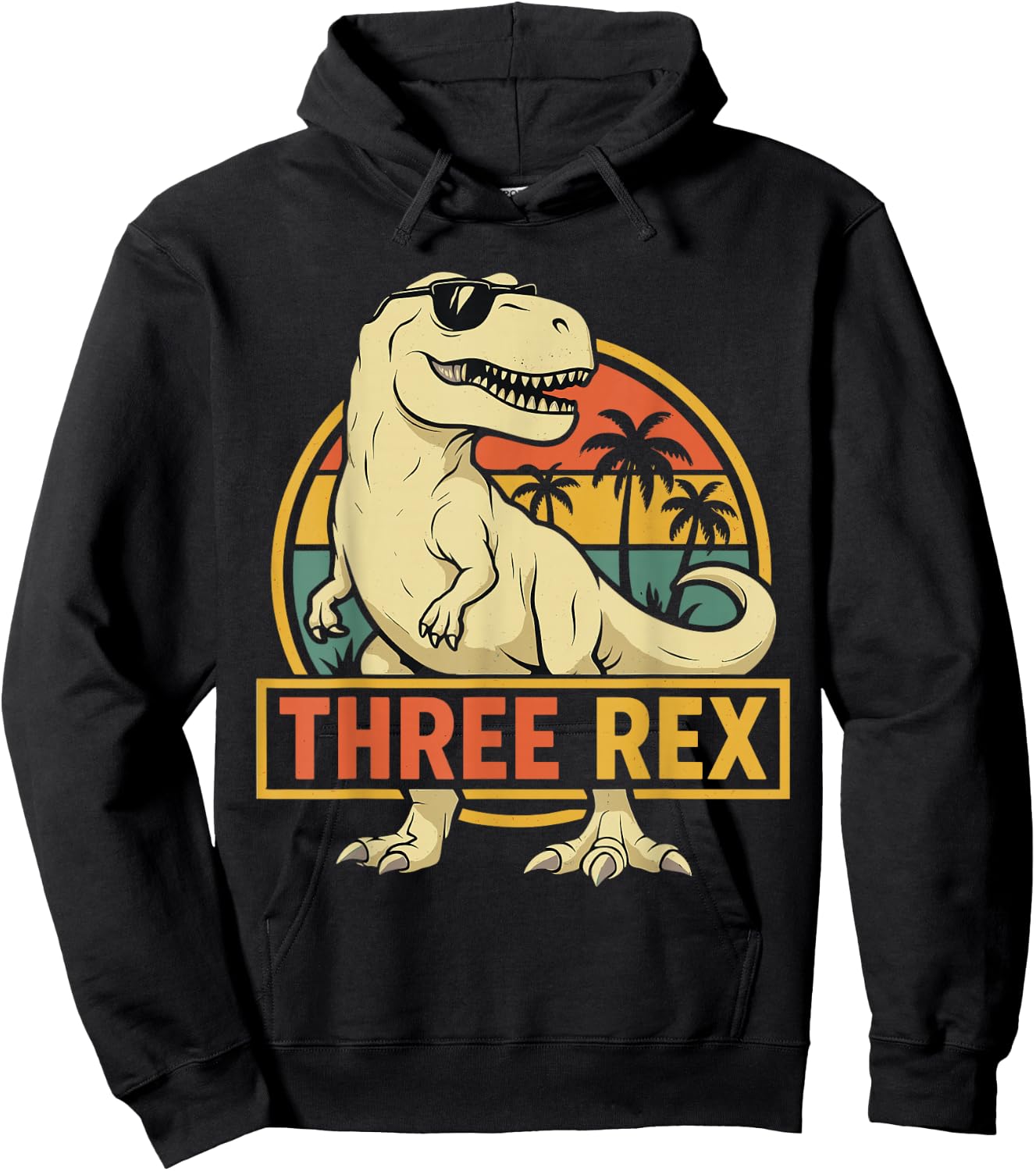 Three Rex 3rd Birthday Third Dinosaur 3 Year Old Hoodie - Hoodie | Black