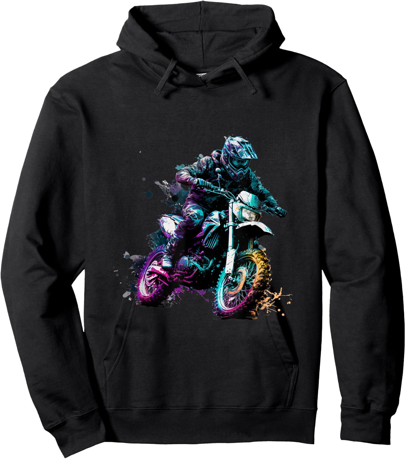 Cool Motocross Supermoto Driver Motorcycle , black Hoodie - Hoodie | Black