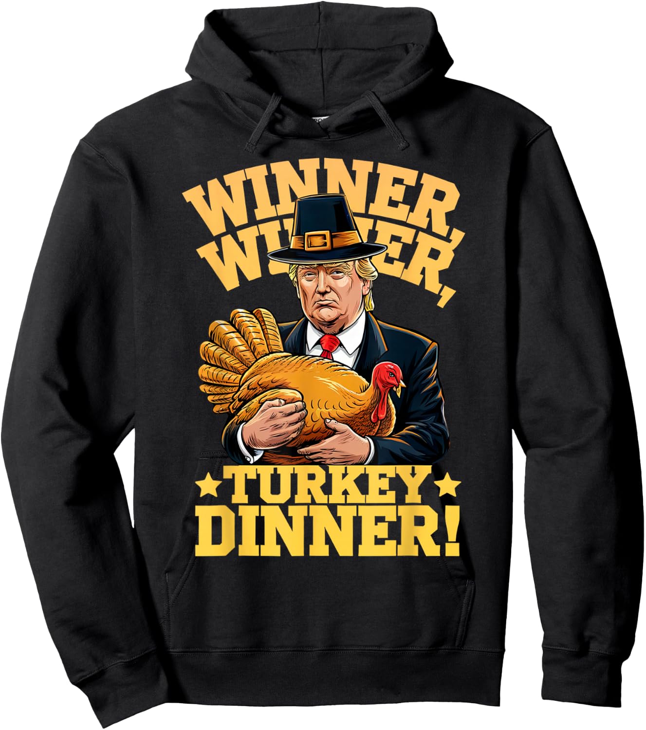 Adults & Kids Humorous Thanksgiving Themed Design Black Small Short Sleeve Hoodie - Hoodie | Black