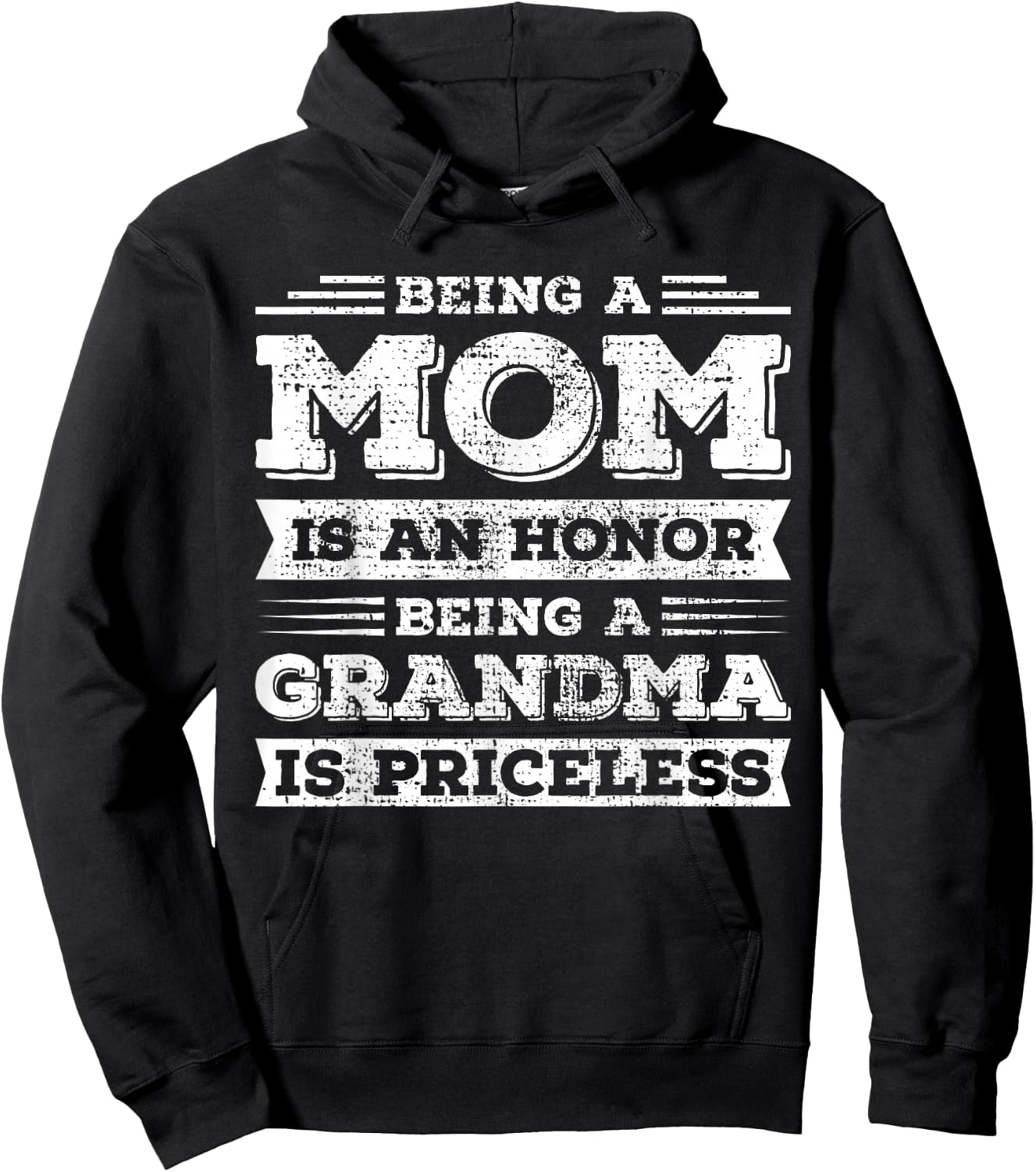 Being Mom is an Honor Being Grandma is Priceless Hoodie - Hoodie | Black