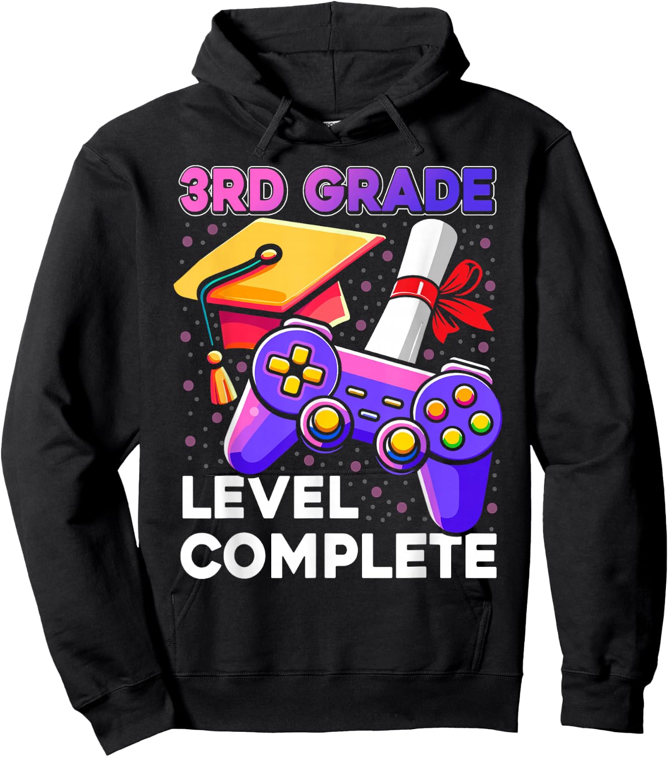 3rd Grade Level Complete Graduation 3rd Grade End of School Hoodie - Hoodie | Black