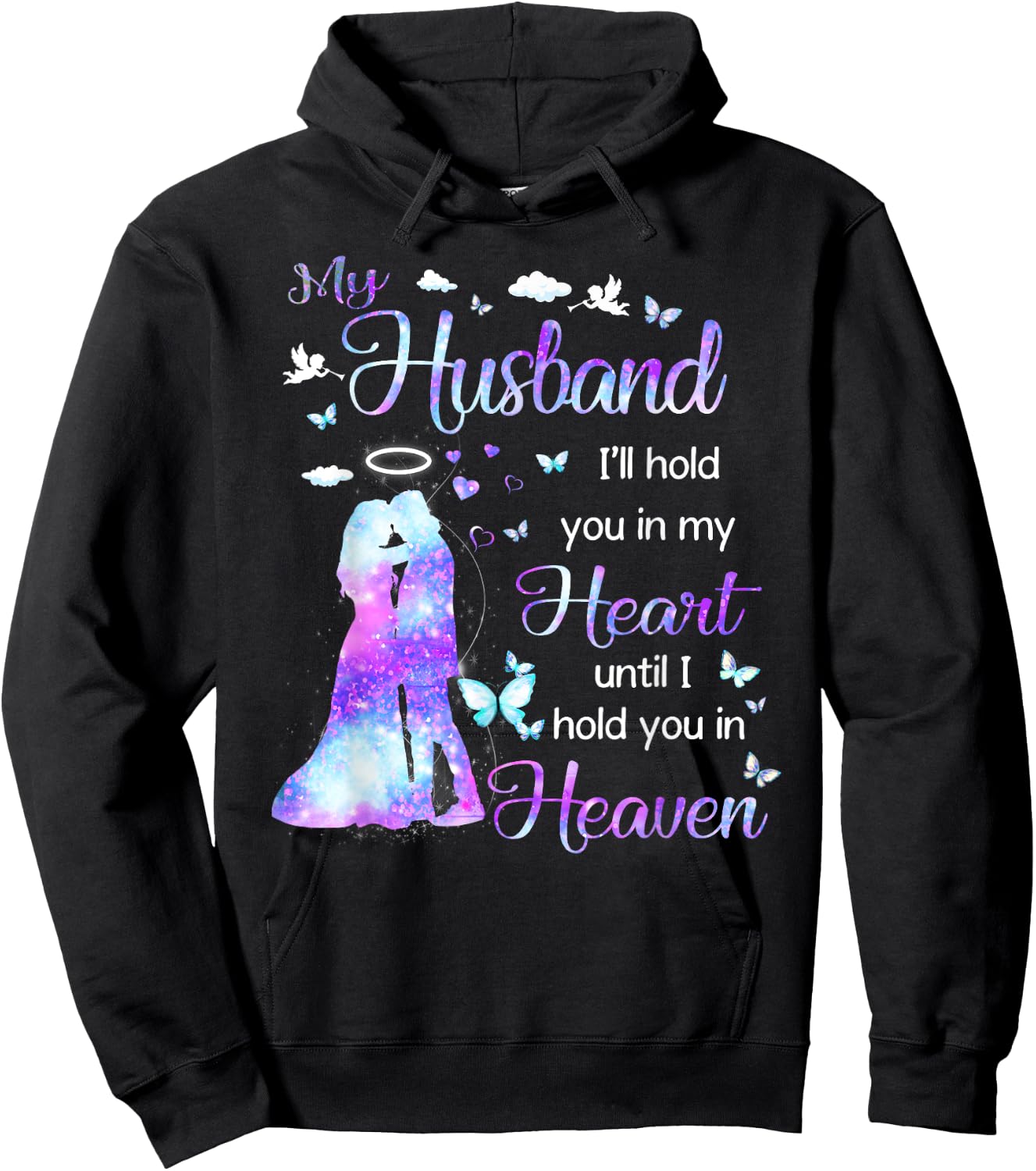 My Husband in Heaven Hoodie - Hoodie | Black