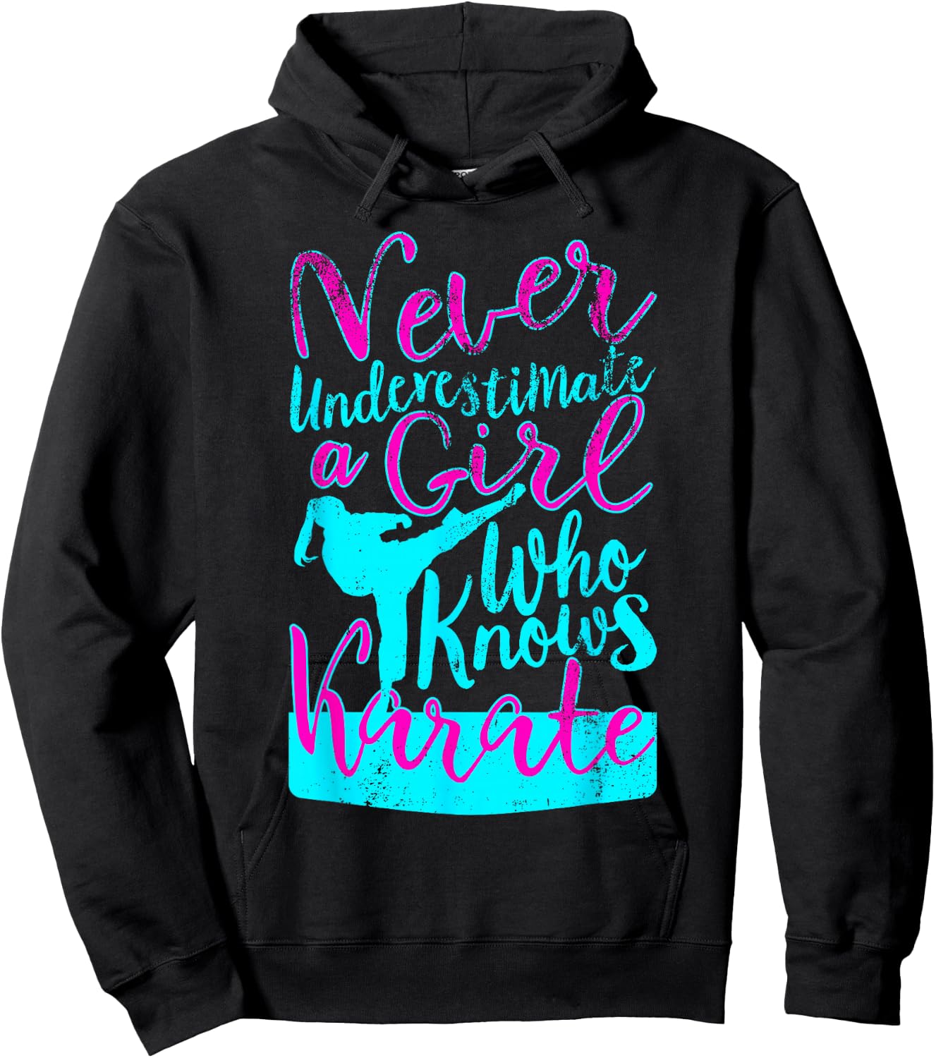 Never Underestimate a Girl Who Knows Karate Funny Quote Hoodie - Hoodie | Black