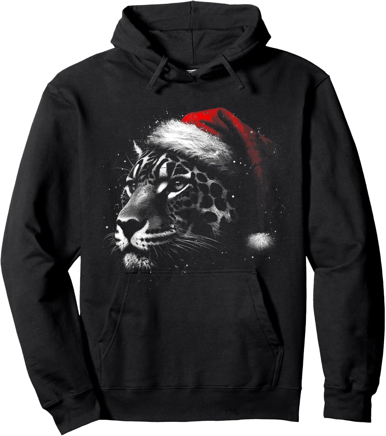 Jaguar Santa Hat - Funny Cheetah Xmas Christmas Lover Hoodie - Hoodie | Black