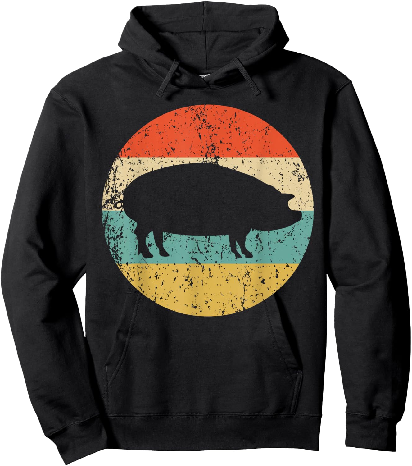 Pig Roast Retro Style BBQ Cookout Hoodie - Hoodie | Black