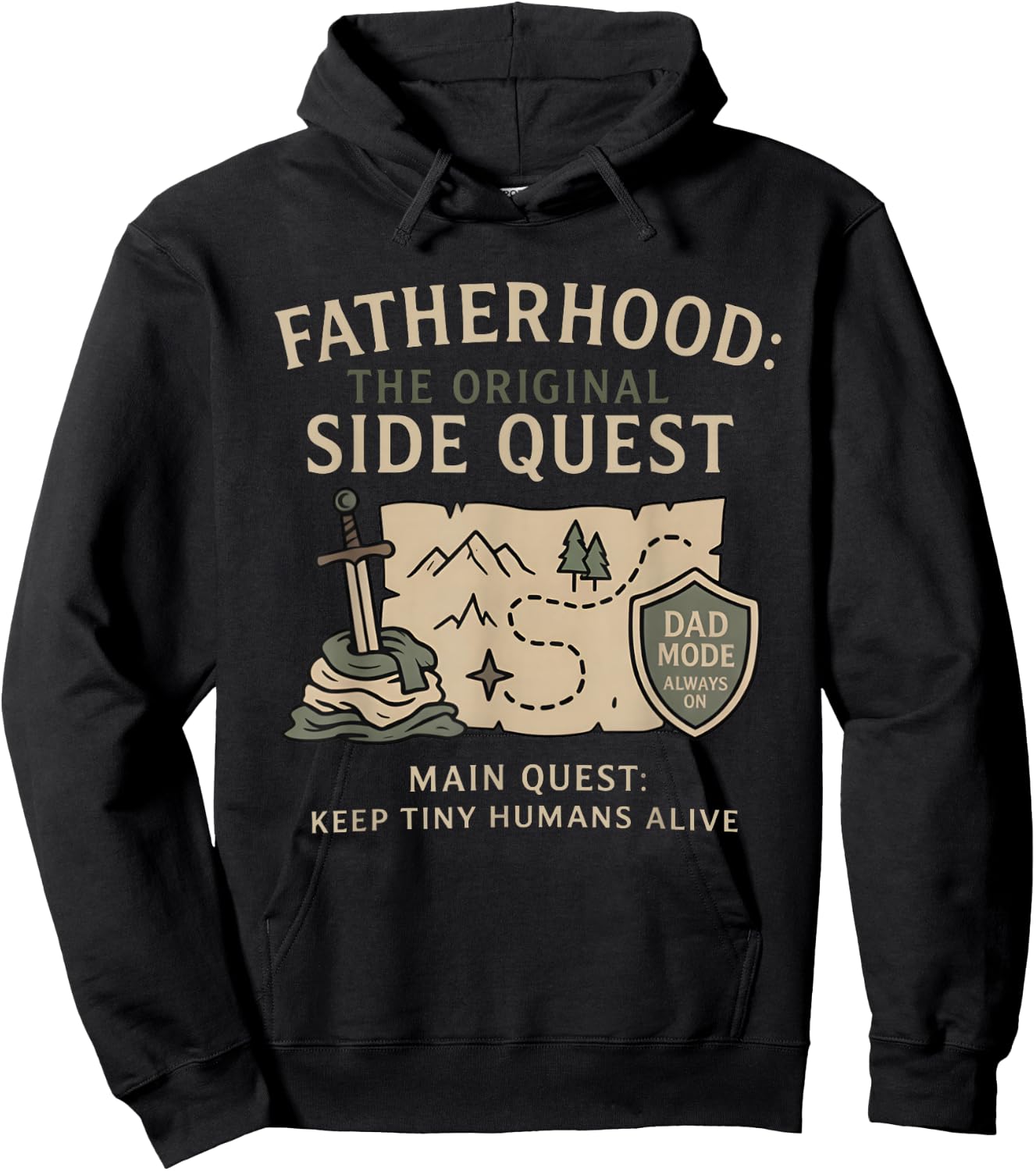 Father Dad Fatherhood The Original Side Quest Dad Mode Hoodie - Hoodie | Black
