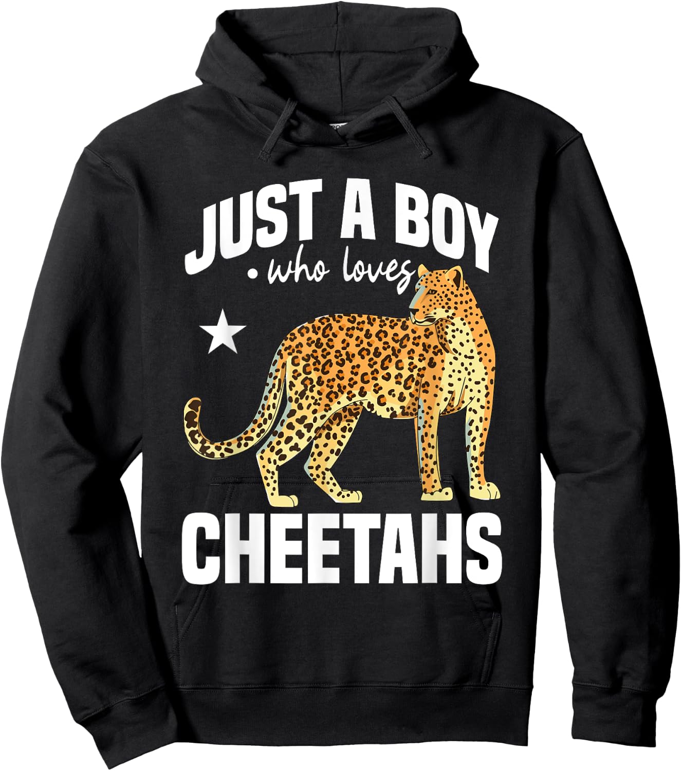 Just A Boy Who Love Cheetahs Wildlife Leopard Cheetah Safari Hoodie - Hoodie | Black