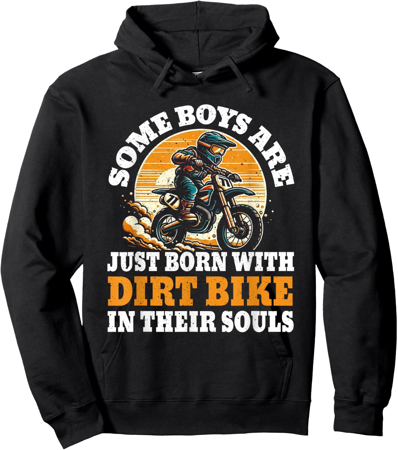Youth Boy Dirt Bike Toddler Motocross Hoodie - Hoodie | Black