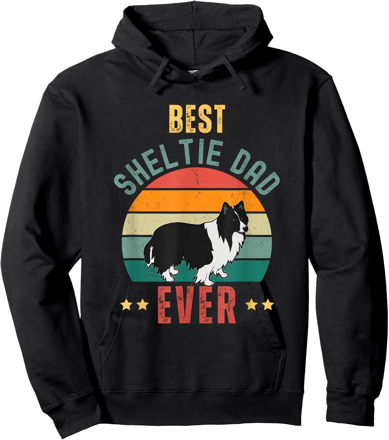 Best Sheltie Dad Ever Awesome Bi-Black Sheltie Dad Hoodie - Hoodie | Black