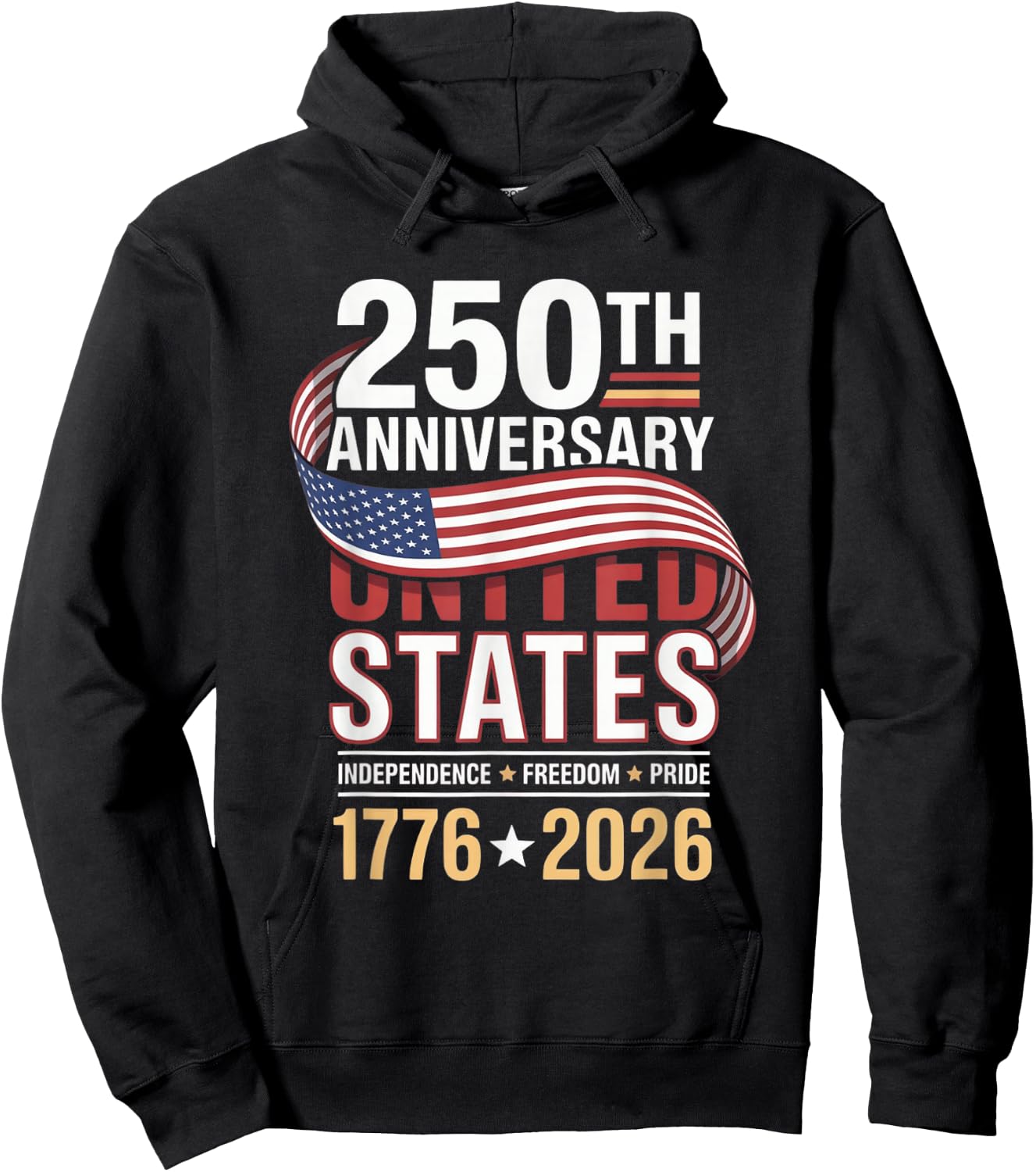250 Anniversary USA 4th of July Patriotic 250 Years American Hoodie - Hoodie | Black