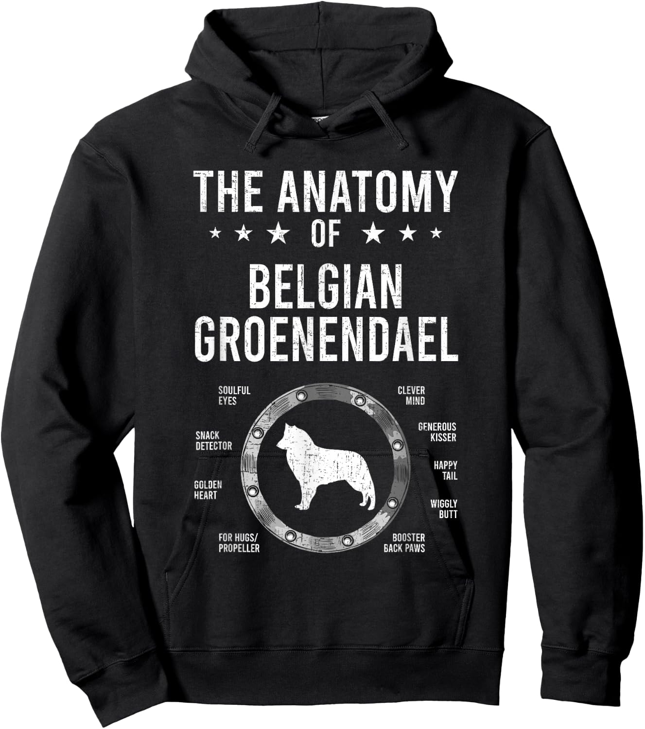 Anatomy of Belgian Groenendael Dog Lover Hoodie - Hoodie | Black