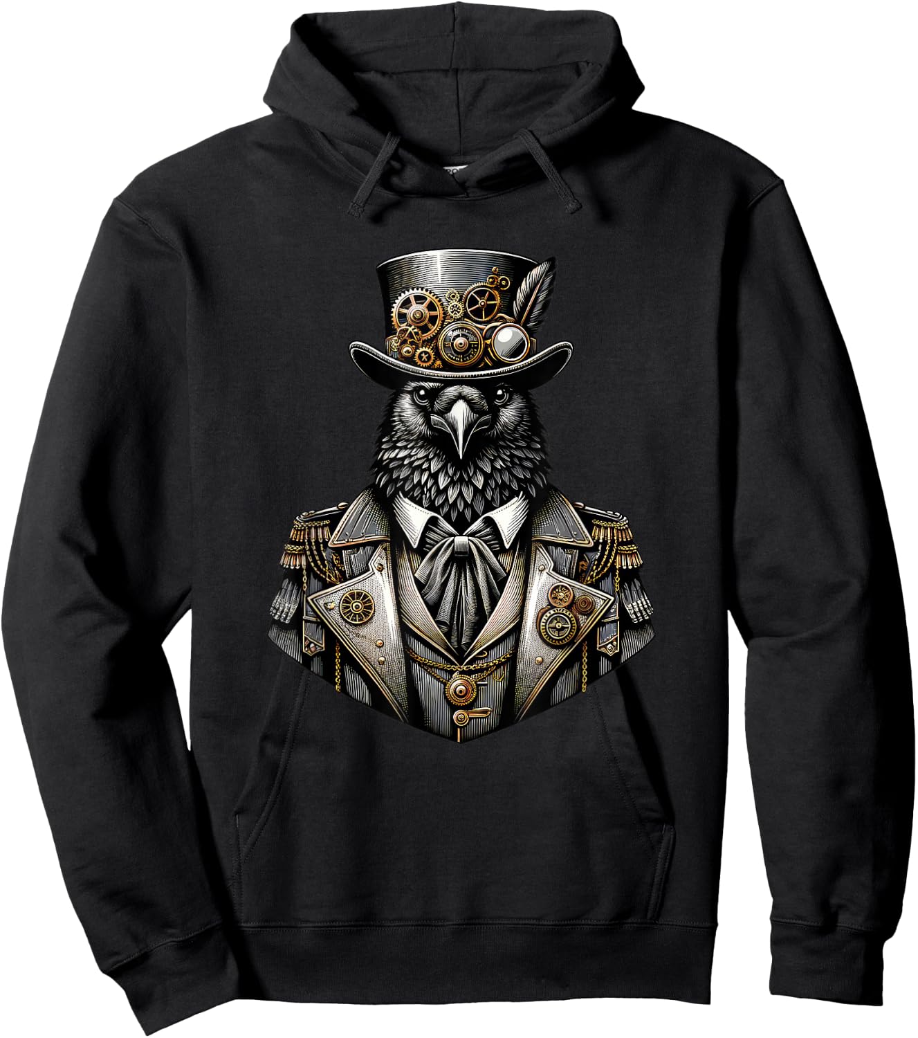 Steampunk Raven Women Men Kids Steampunk Raven Hoodie - Hoodie | Black