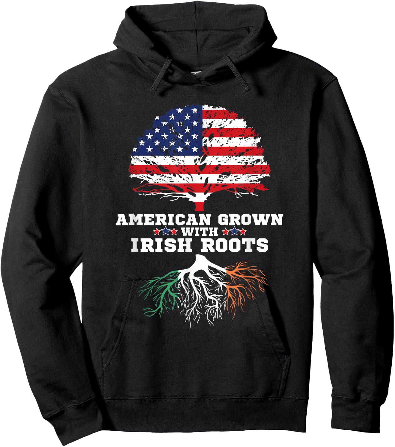 Ireland Roots American Grown Irish Roots Ireland Hoodie - Hoodie | Black