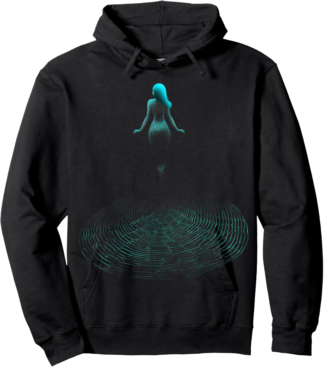 Mermaid Pixel Women Abstract Art Mermaid Hoodie - Hoodie | Black