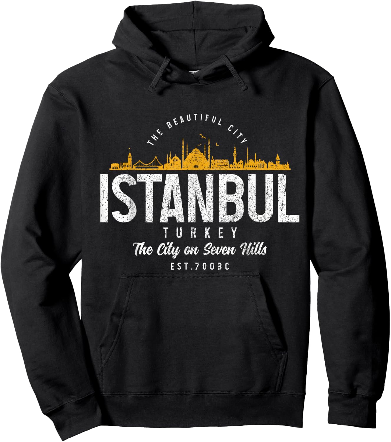 Istanbul Skyline Turkey Turkish Pride Souvenir Turkiye Hoodie - Hoodie | Black