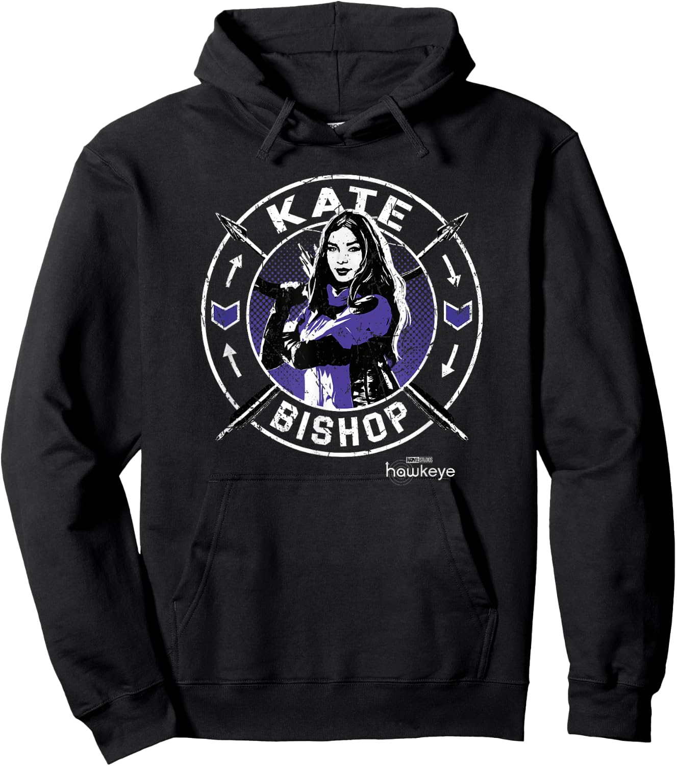 Marvel Hawkeye Kate Bishop Arrow Circle Portrait Hoodie - Hoodie | Black