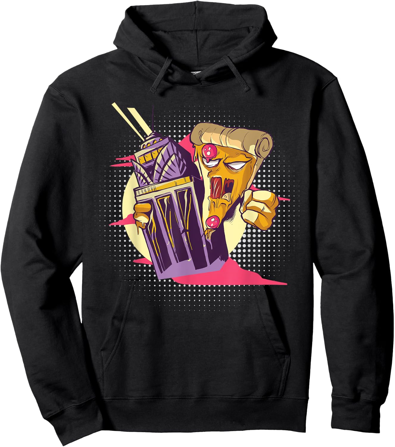 Pizzazilla Monster Pizza Eating Pizza Hoodie - Hoodie | Black