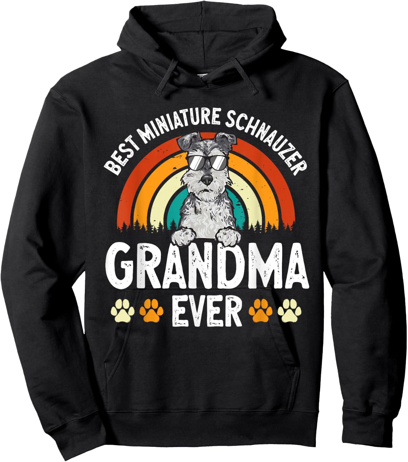 Miniature Schnauzer Dog Grandma Mini Schnauzer Hoodie - Hoodie | Black