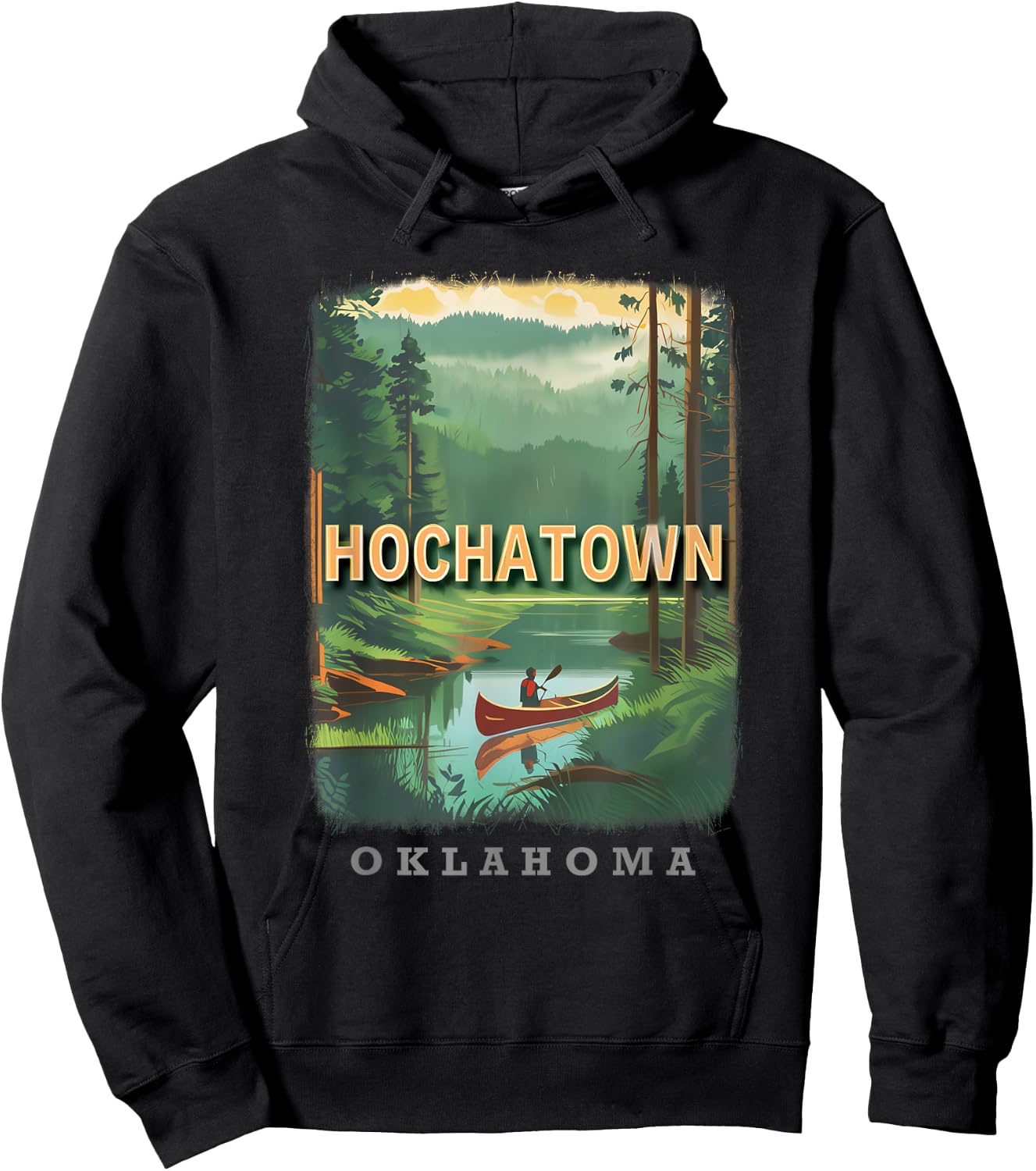 Hochatown Oklahoma OK Serene Beavers Bend SD277 Hoodie - Hoodie | Black