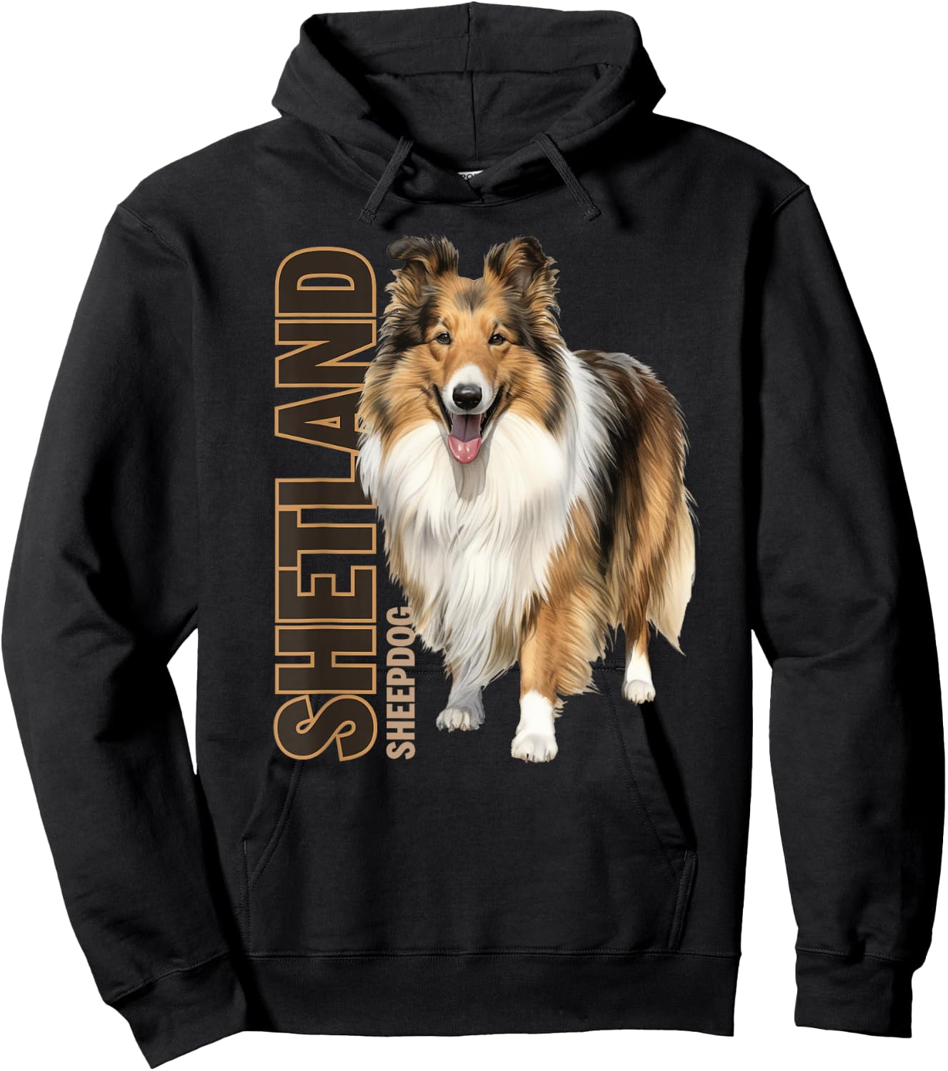 Shetland Sheepdog Watercolor Hoodie - Hoodie | Black