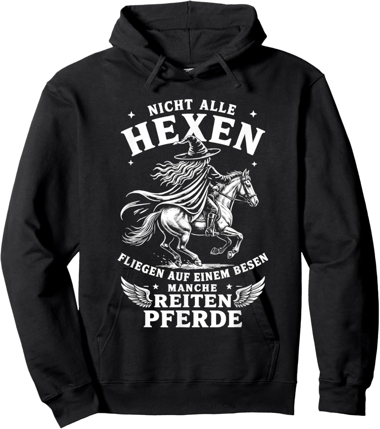 Nicht alle hexen fliegen auf einem Besen Manche reiten Hoodie - Hoodie | Black