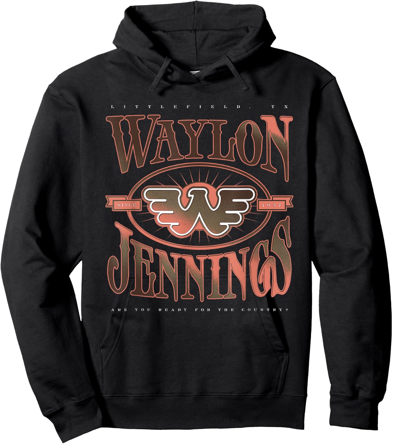 Waylon Jennings Official product - Waylon Hoodie - Hoodie | Black
