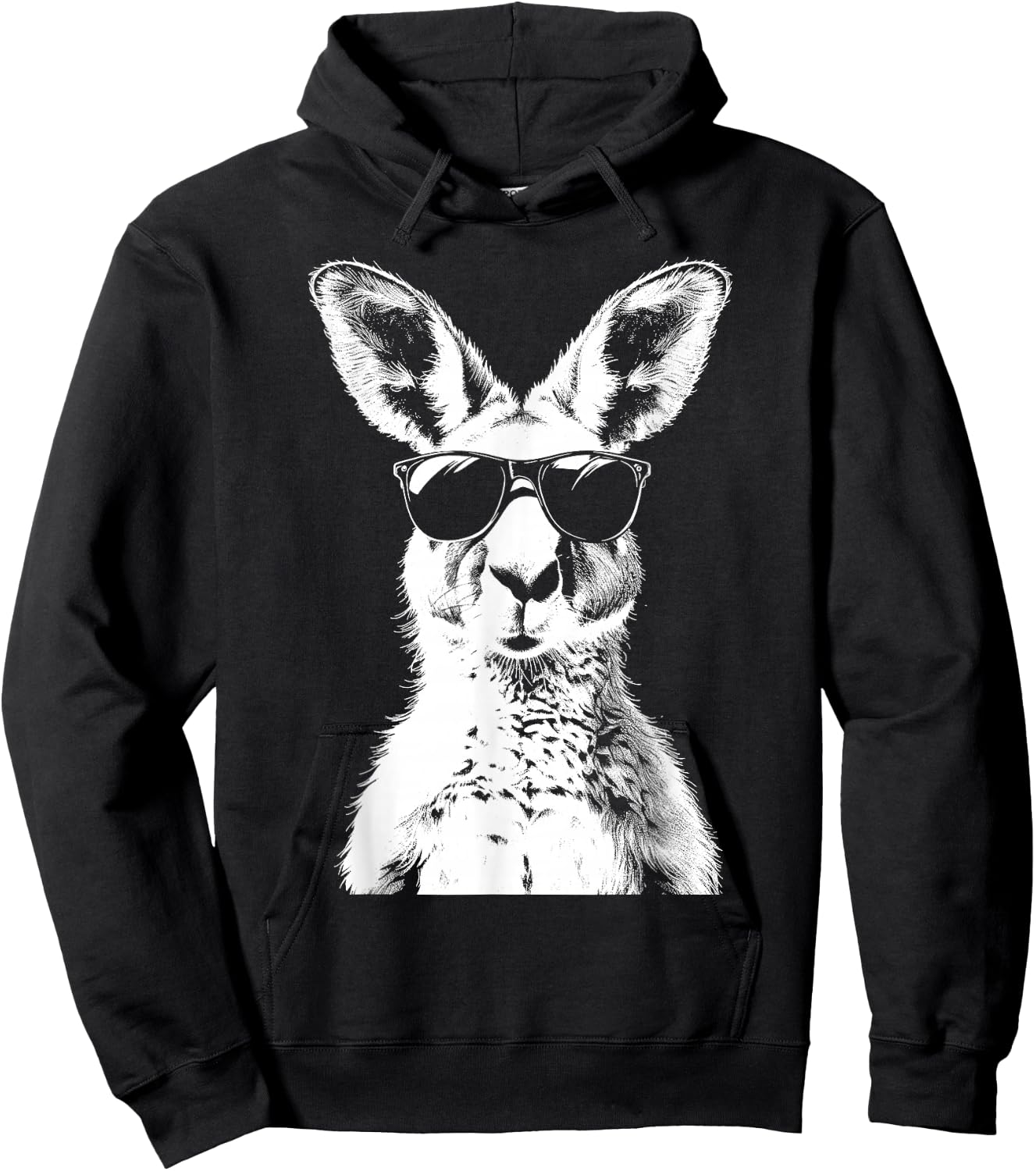 Kangaroo Wearing Sunglasses Funny Animal Australia , black Hoodie - Hoodie | Black