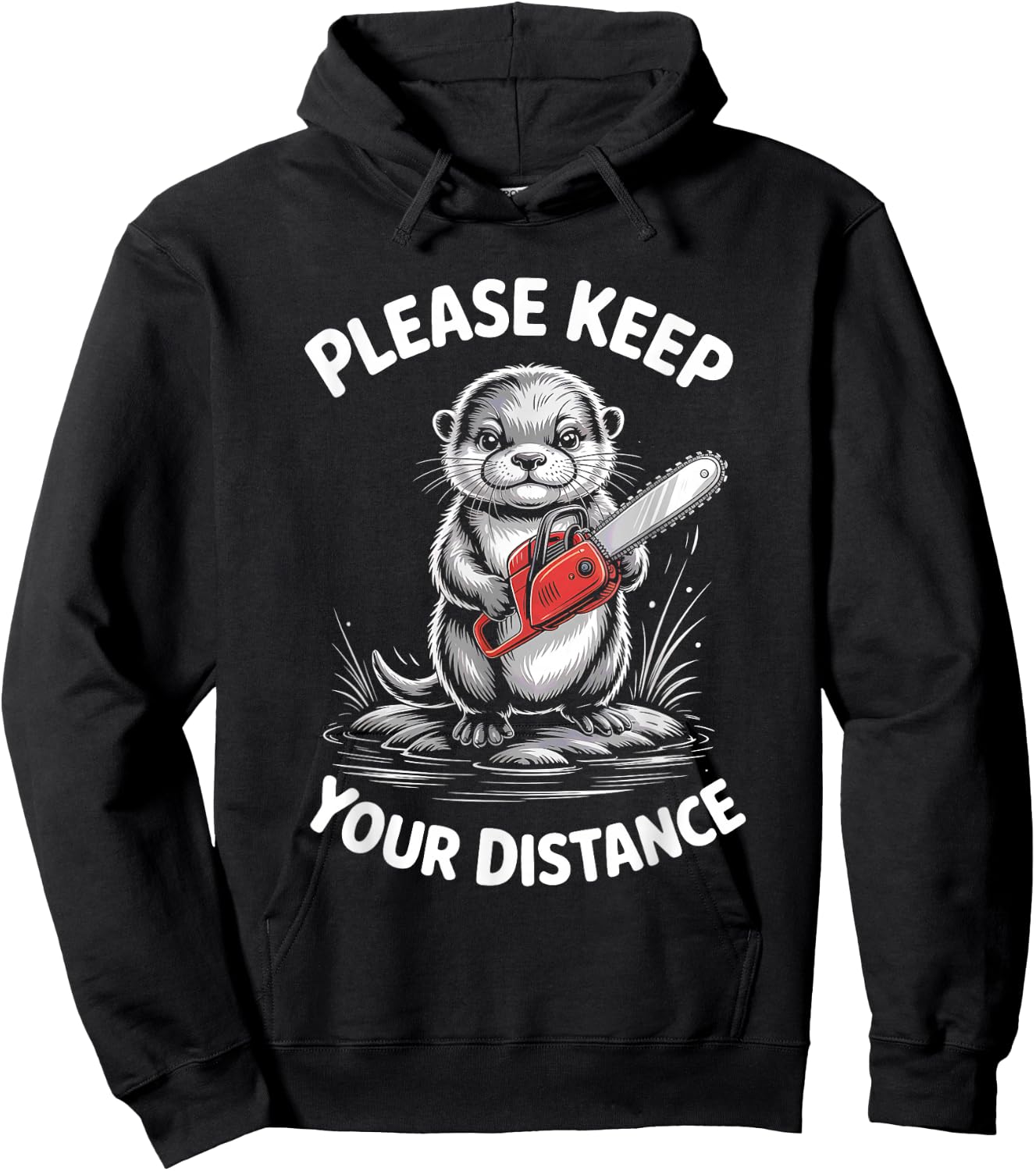 Otter Please Keep your distance Antisocial Hoodie - Hoodie | Black