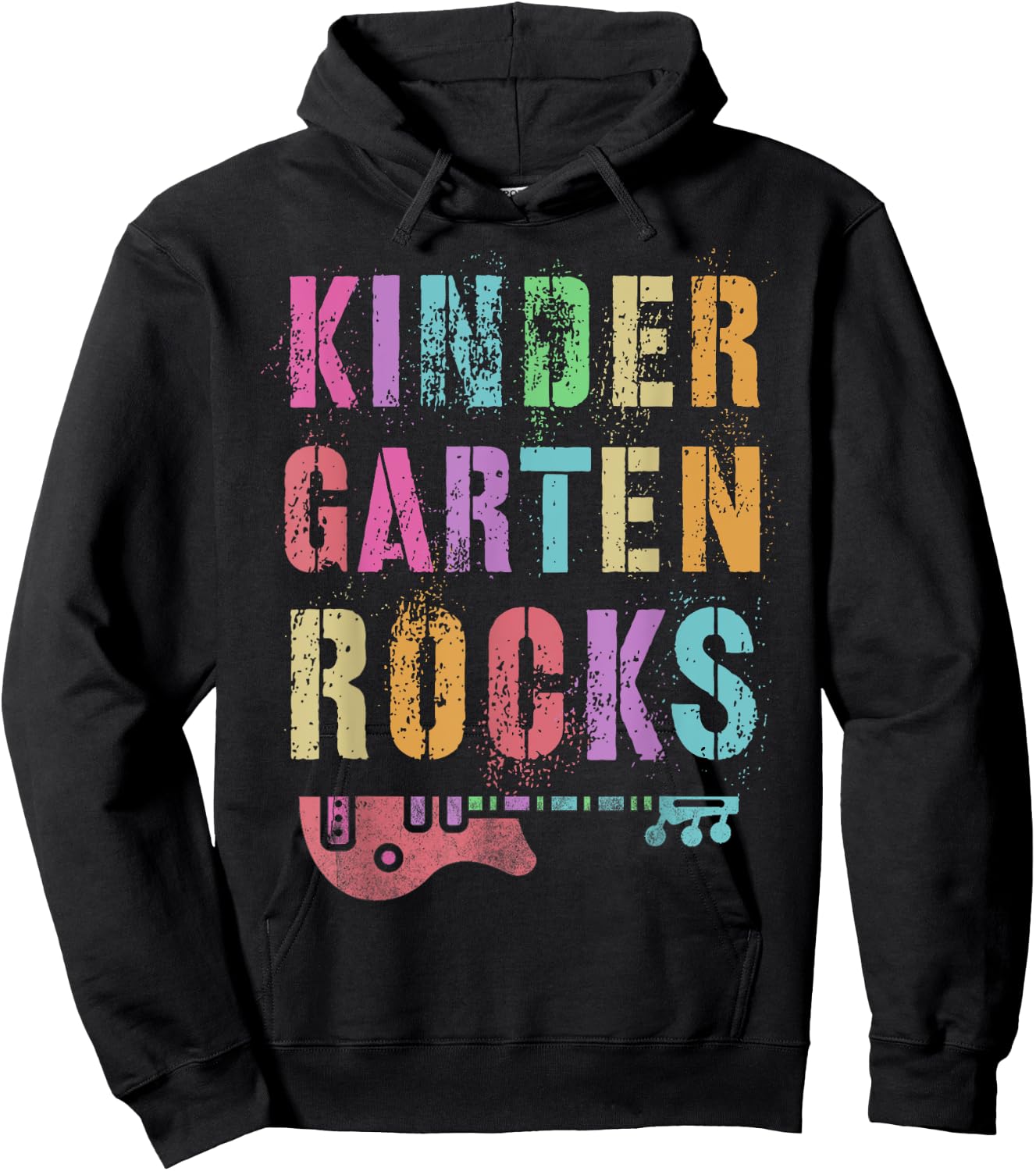 KINDERGARTEN ROCKS Teacher Crew Rock Star Kinder Team Hoodie - Hoodie | Black