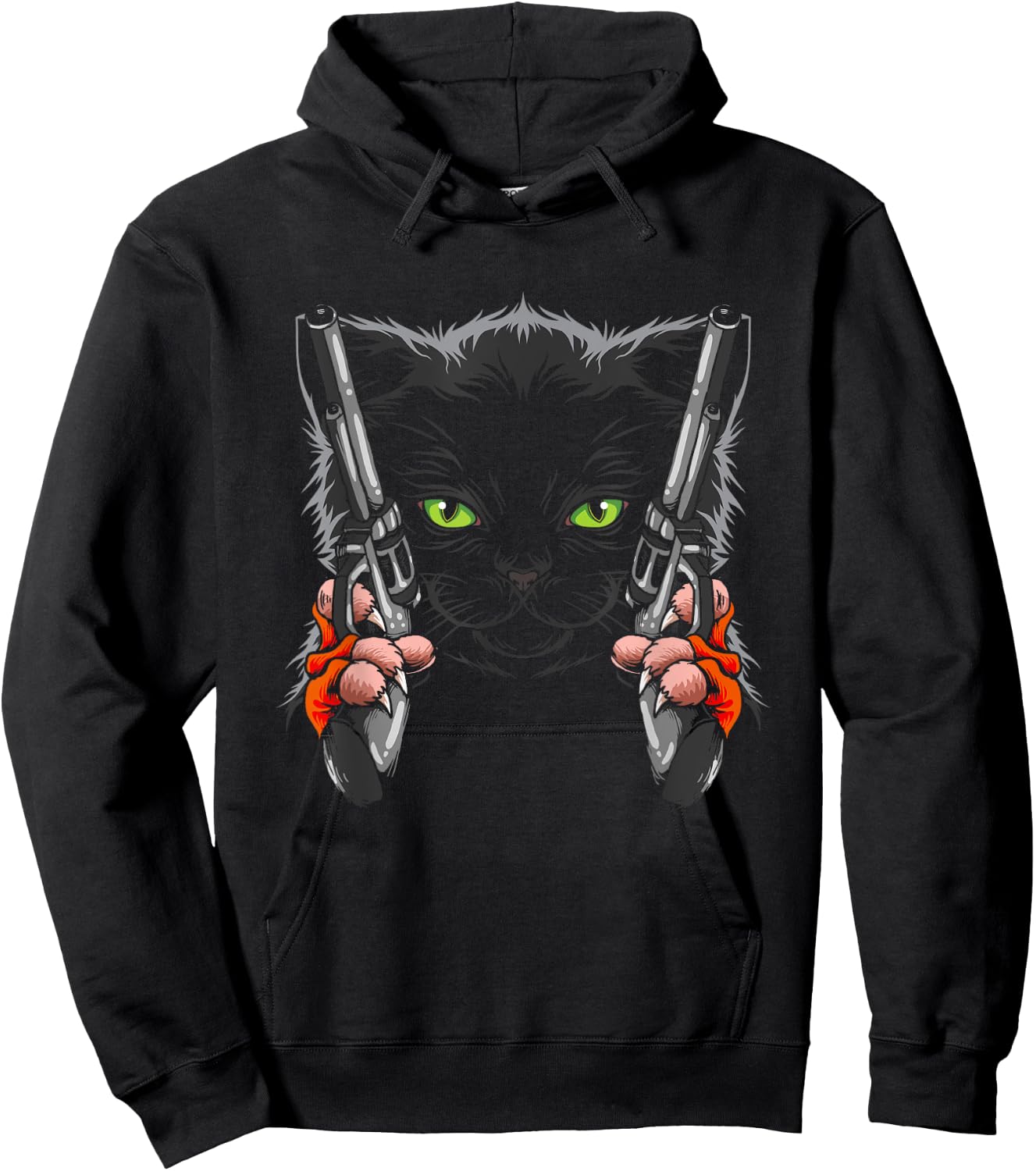 Cat with Gun - Gun Kitty - Gunning for Kitties - Funny Cat Hoodie - Hoodie | Black