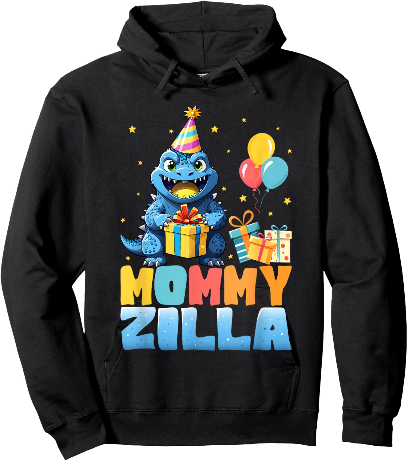 Mommyzilla Funny Monster Kaiju Family Matching Birthday Mom Hoodie - Hoodie | Black
