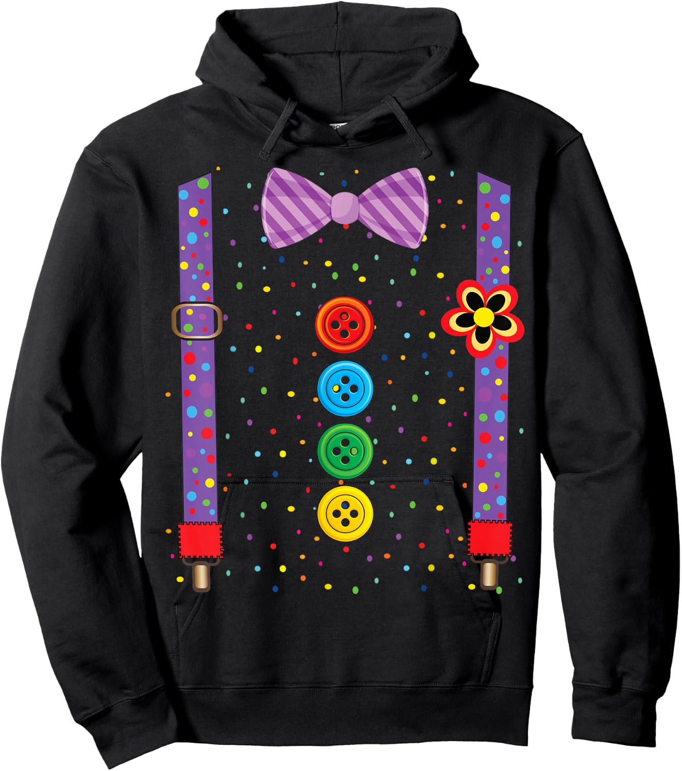 Clown Carnival Costume Clown Costume Clown Fancy Dress Hoodie - Hoodie | Black