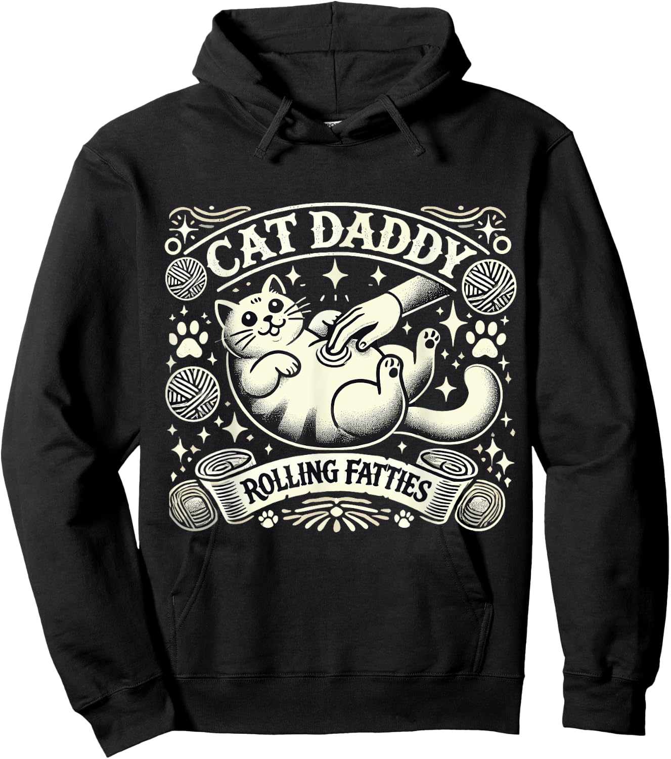 Cat Daddy Rolling Fatties Cat Funny Rollin Fatties Cat Men Hoodie - Hoodie | Black