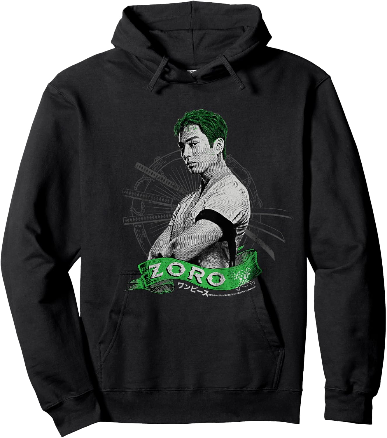 Child Roronoa Zoro Live Action Straw Hat Pirate Hunter for Kids , Black, 2 Hoodie - Hoodie | Black