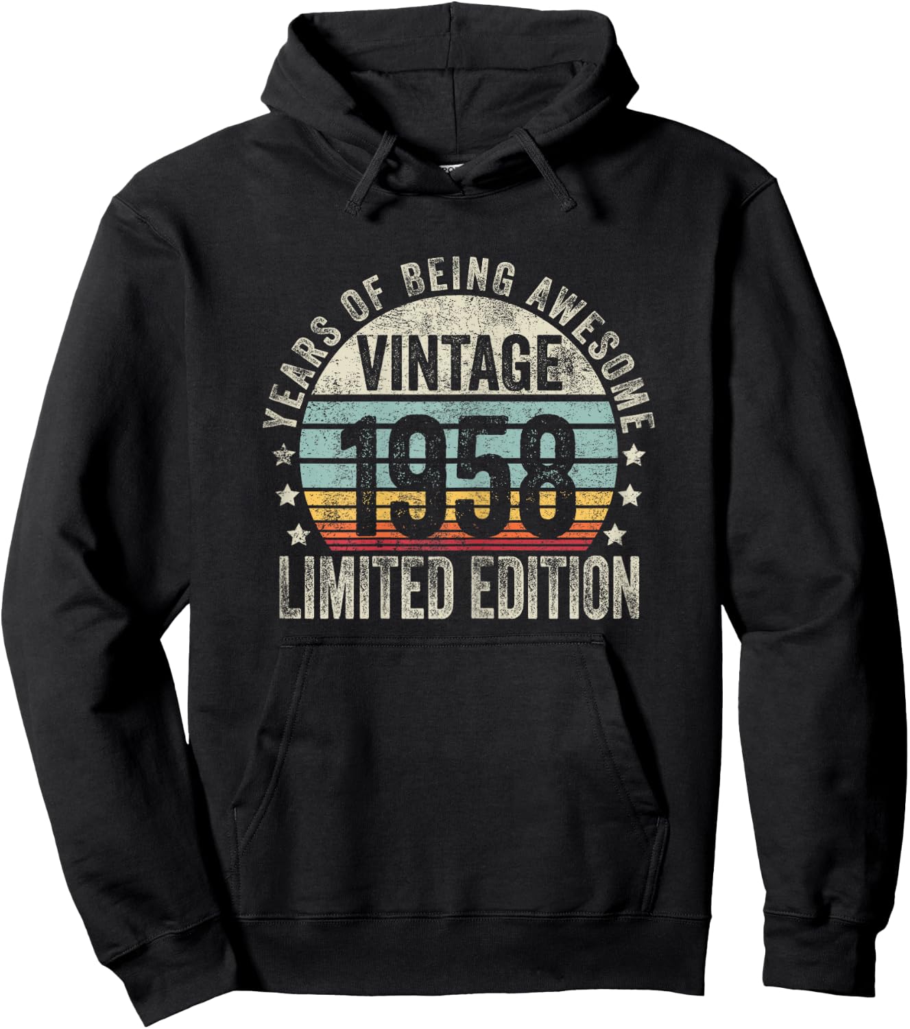 Vintage 1958 T Shirts Retro Funny 1958 Birthday Hoodie - Hoodie | Black