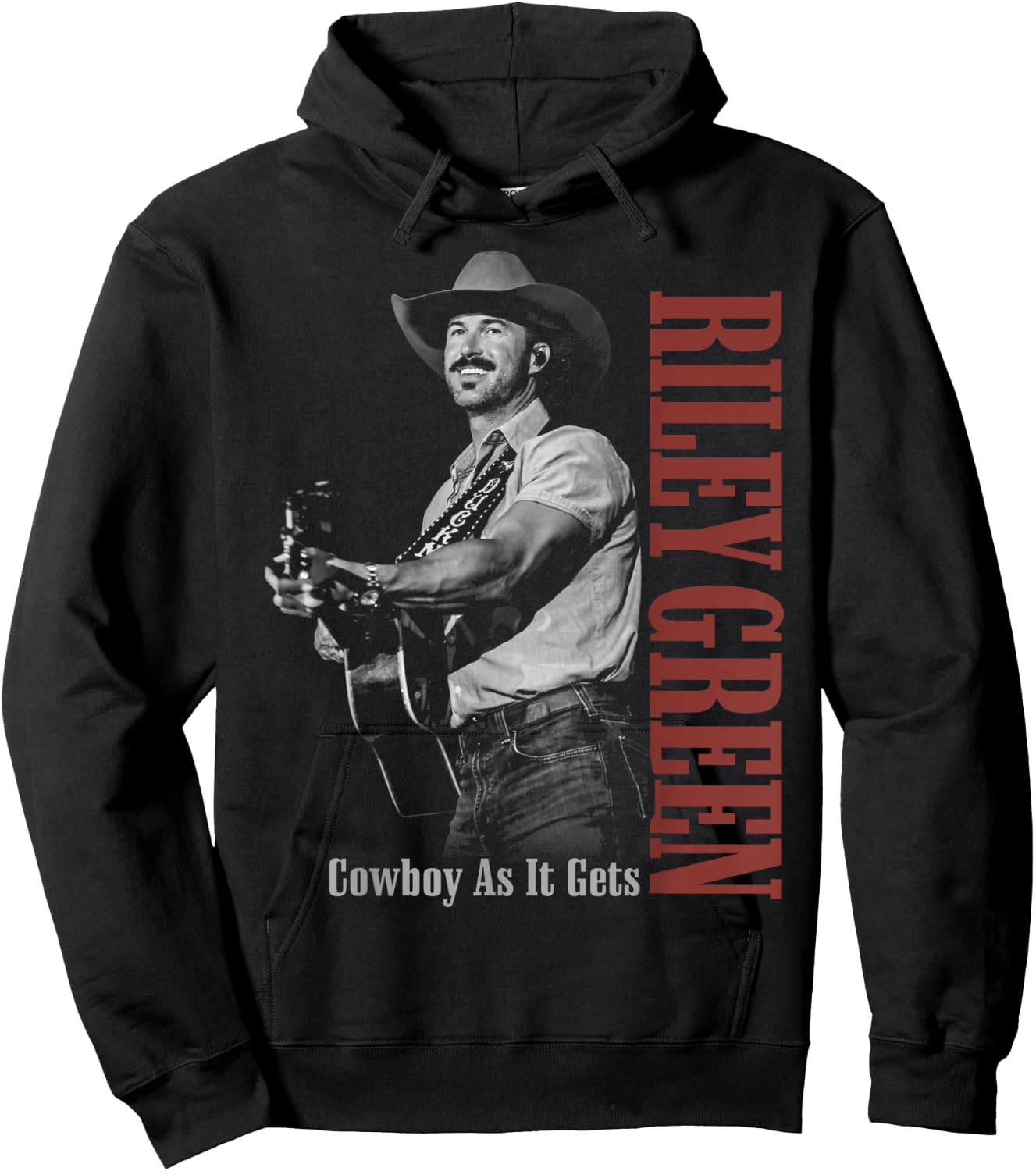 Riley Green Cowboy Guitar Hoodie - Hoodie | Black