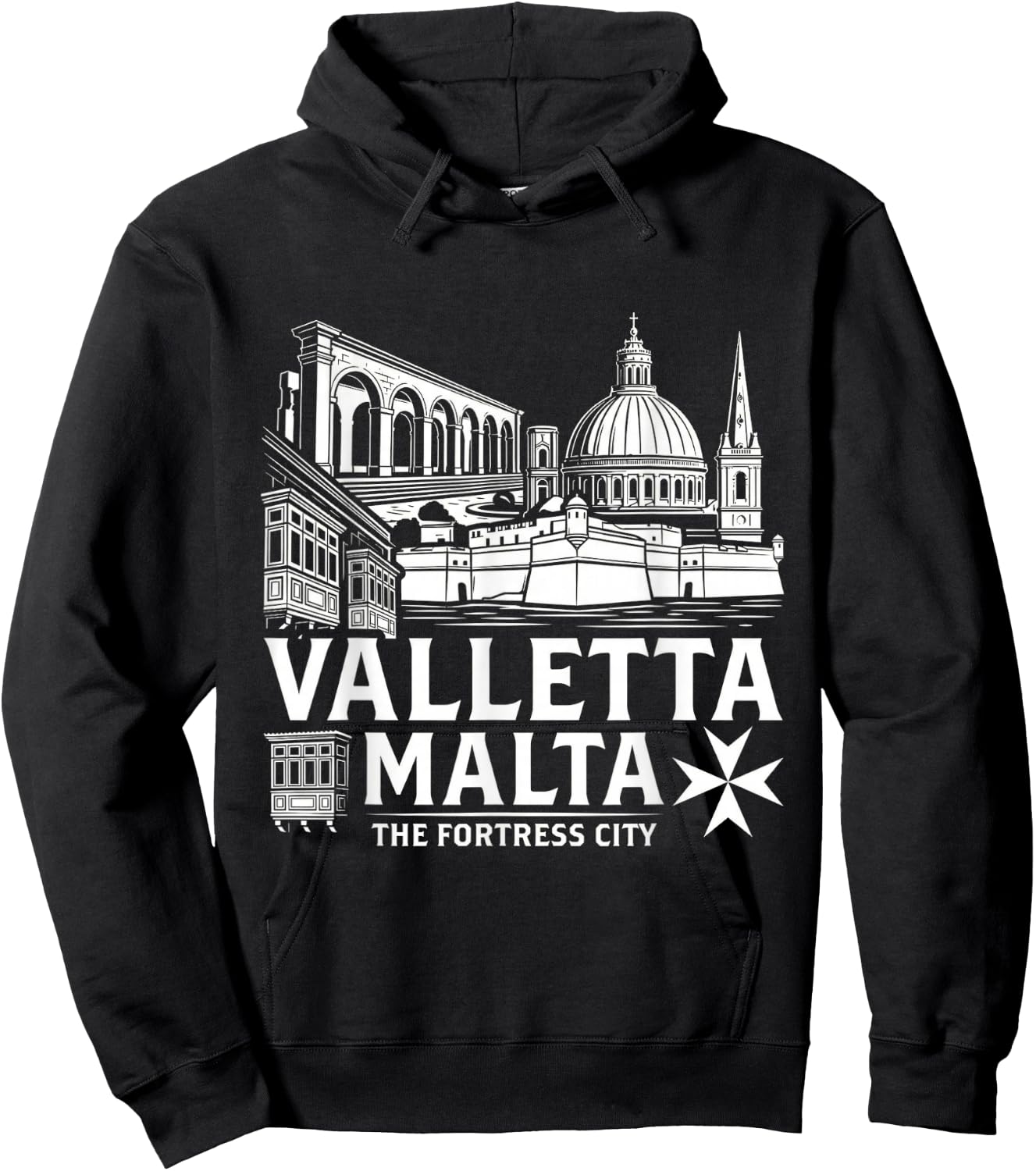 Cadeau Souvenir de Voyage de la Valette Malte Hoodie - Hoodie | Black