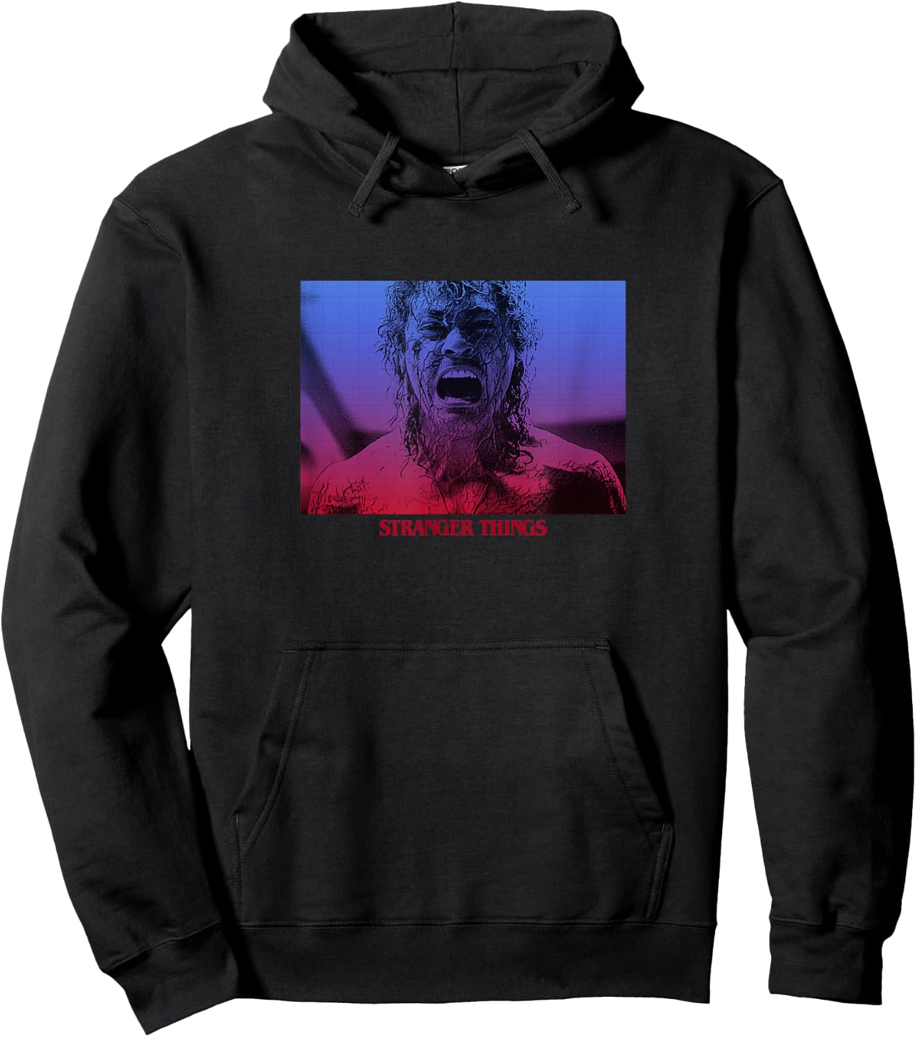Stranger Things Billy Hargrove Gradient Scream Madness Panel Hoodie - Hoodie | Black