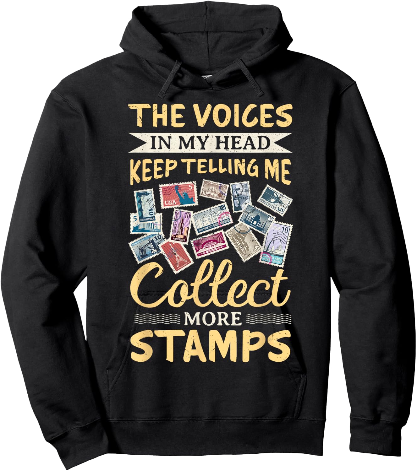 Stamp Collecting Passion Postage Stamp Collection Philately Hoodie - Hoodie | Black
