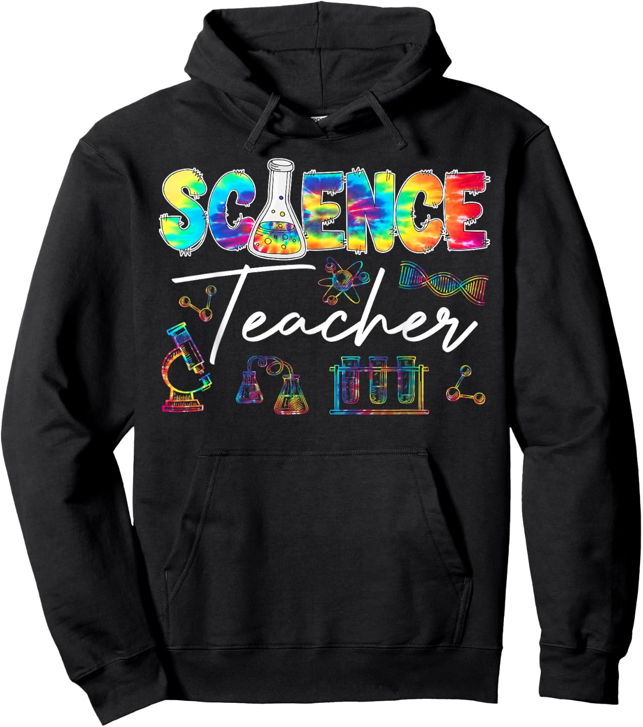 Science Teacher Tie Dye First Day Of School Back To School Men Women Girls Kids Hoodie - Hoodie | Black