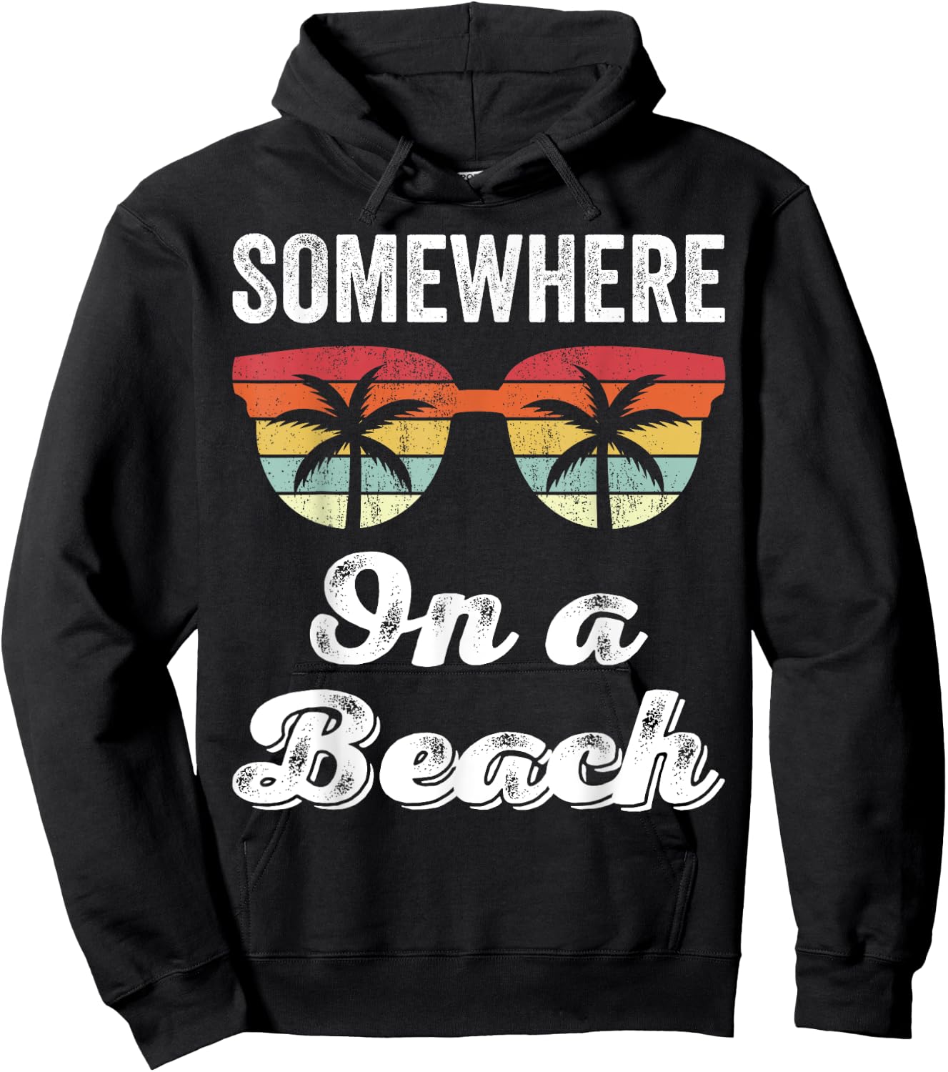 Somewhere On A Beach Tank Funny Beach Vacation Shirt Summer Hoodie - Hoodie | Black