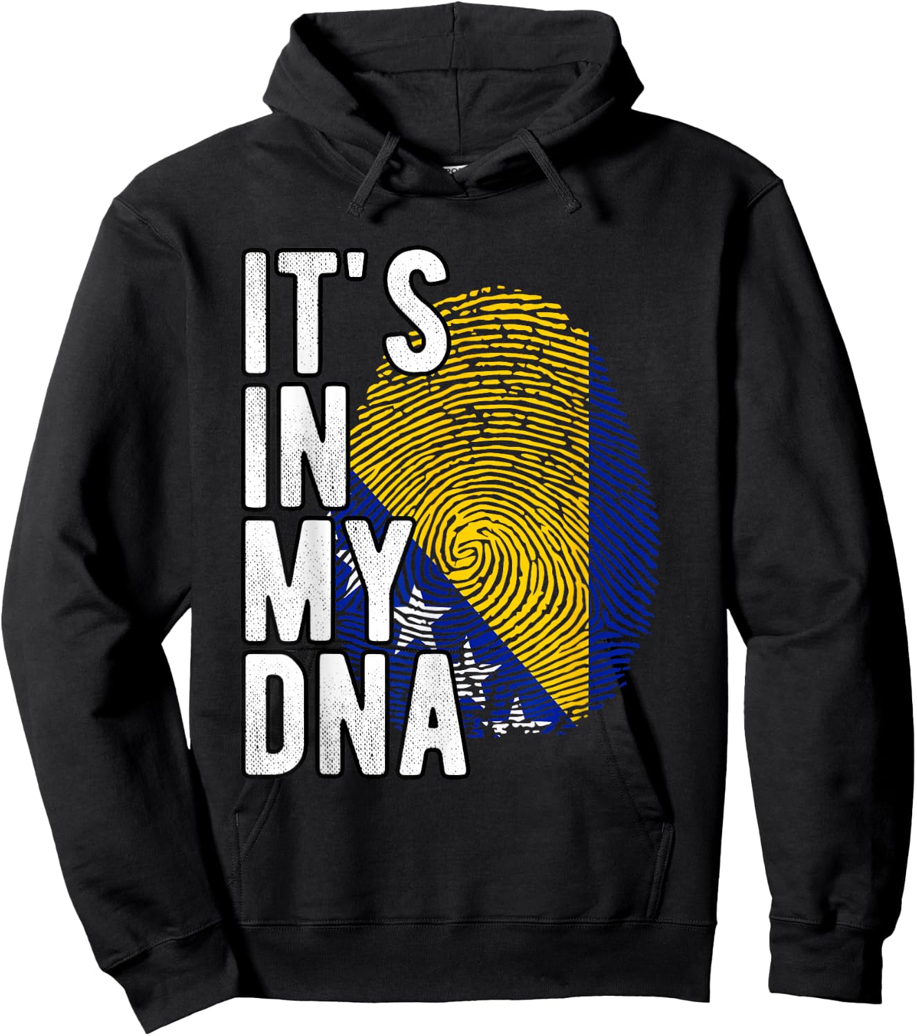 Funny it's in my DNA Bosnien-Herzegowina-Flagge Fingerabdruck Hoodie - Hoodie | Black