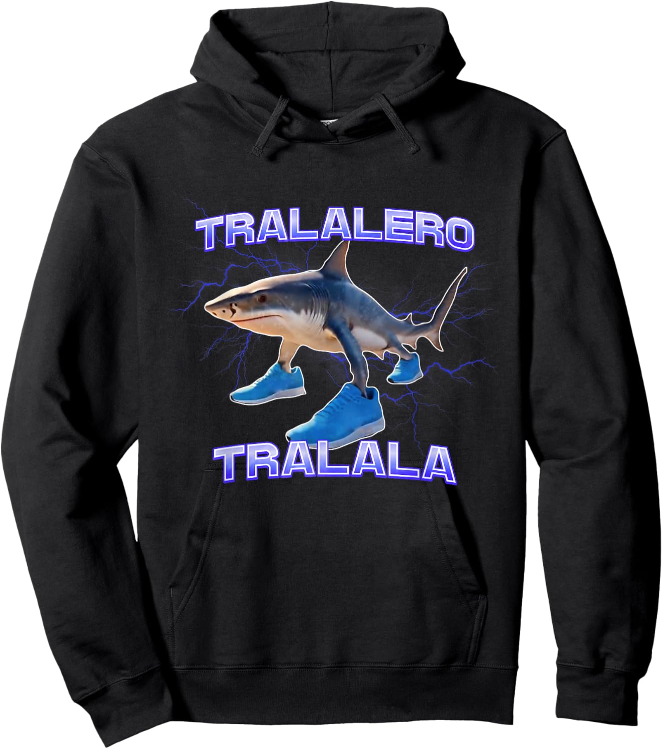 Tralalero Tralala Bootleg Brainrot Meme Italian Brainrot , Black, S Hoodie - Hoodie | Black