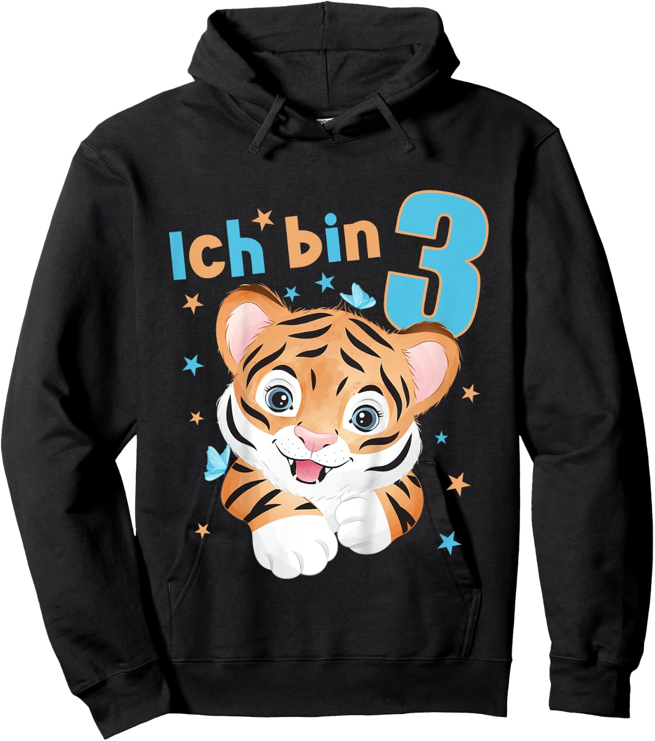 Kinder 3 Jahre alt Ich bin 3 Tiger 3. Geburtstag Hoodie - Hoodie | Black
