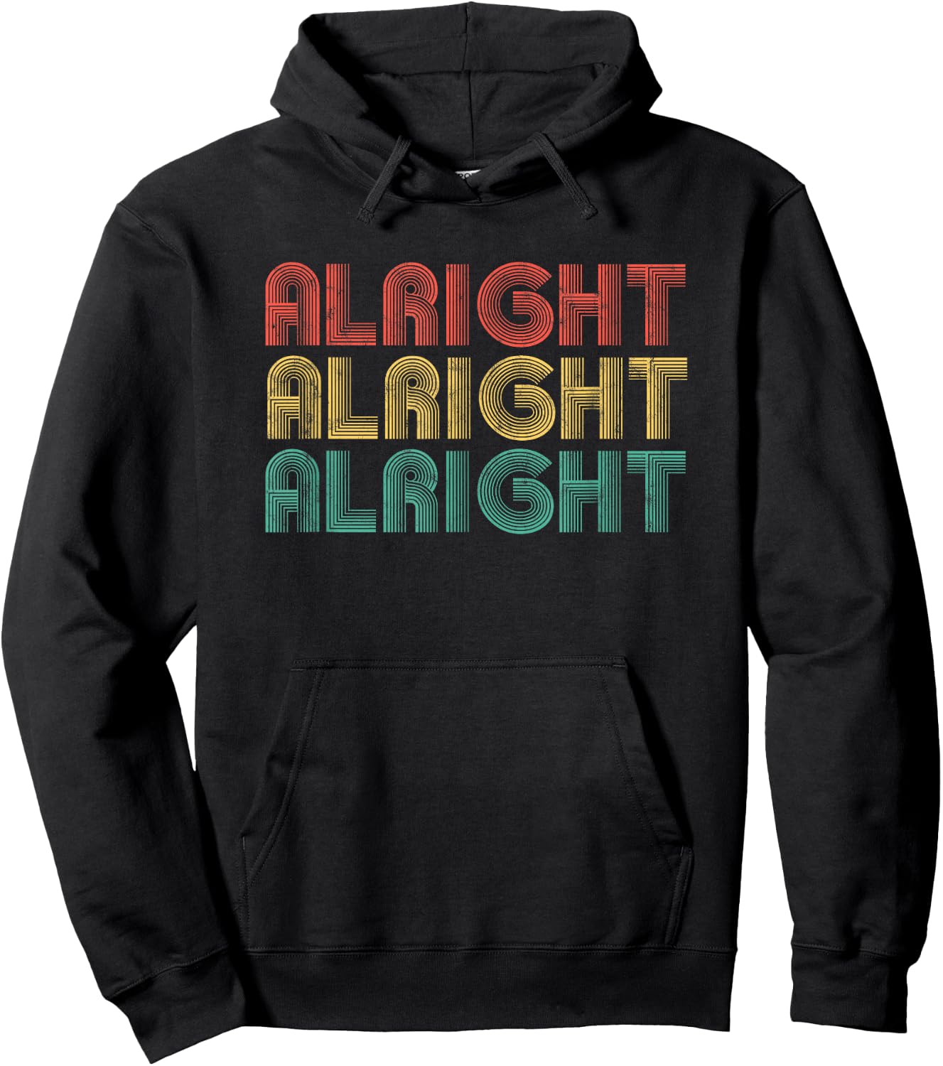 Alright Retro 70's Vintage Classique Seventies Hoodie - Hoodie | Black